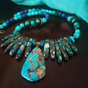 FÉLDRÁGAKŐ/ÁSVÁNY/ -GYÖNGYSOR - ékszer - nyaklánc - medálos nyaklánc - Meska.hu