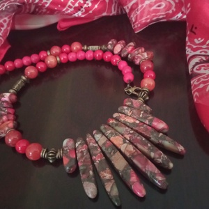 FÉLDRÁGAKŐ/ÁSVÁNY/ -GYÖNGYSOR - ékszer - nyaklánc - medálos nyaklánc - Meska.hu