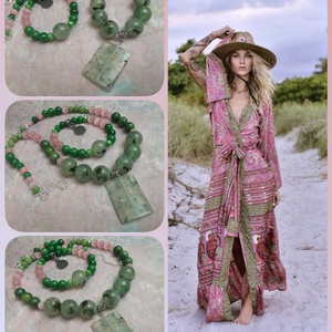 FÉLDRÁGAKŐ/ÁSVÁNY/ - SZETT, Ékszer, Ékszerszett, Ékszerkészítés, MESKA