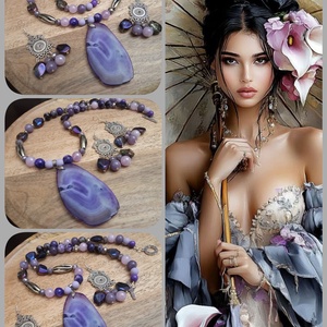 FÉLDRÁGAKŐ/ÁSVÁNY/ -SZETT, Ékszer, Ékszerszett, Ékszerkészítés, MESKA