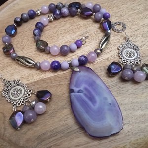 FÉLDRÁGAKŐ/ÁSVÁNY/ -SZETT - ékszer - ékszerszett - Meska.hu