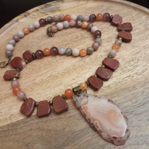 FÉLDRÁGAKŐ/ÁSVÁNY/ - NYAKÉK - ékszer - nyaklánc - gyöngyös nyaklánc - Meska.hu