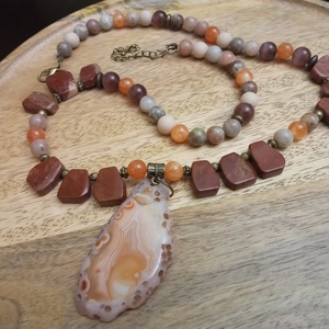 FÉLDRÁGAKŐ/ÁSVÁNY/ - NYAKÉK - ékszer - nyaklánc - gyöngyös nyaklánc - Meska.hu