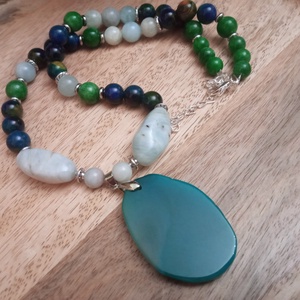 FÉLDRÁGAKŐ/ÁSVÁNY/ - gyöngysor, nyakék - ékszer - ékszerszett - Meska.hu