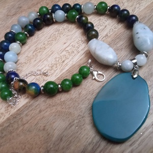 FÉLDRÁGAKŐ/ÁSVÁNY/ - gyöngysor, nyakék - ékszer - ékszerszett - Meska.hu