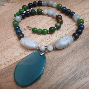 FÉLDRÁGAKŐ/ÁSVÁNY/ - gyöngysor, nyakék - ékszer - ékszerszett - Meska.hu