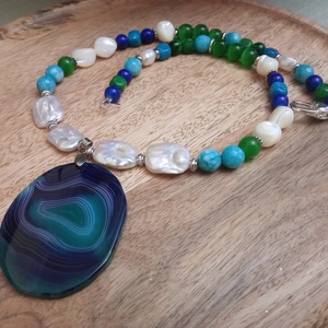 FÉLDRÁGAKŐ/ÁSVÁNY/ - gyöngysor, nyakék - ékszer - ékszerszett - Meska.hu