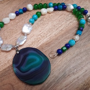 FÉLDRÁGAKŐ/ÁSVÁNY/ - gyöngysor, nyakék - ékszer - ékszerszett - Meska.hu