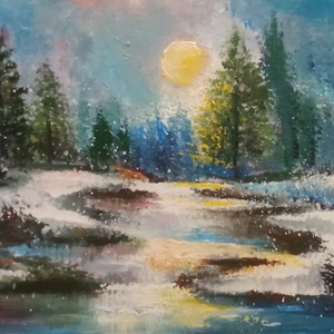TÉLI VARÁZS- modern festmény - Meska.hu