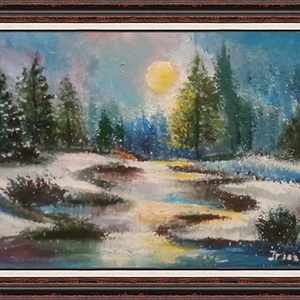 TÉLI VARÁZS- modern festmény - művészet - festmény - olajfestmény - Meska.hu