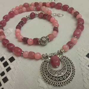 FÉLDRÁGAKŐ/ÁSVÁNY/ -SZETT - ékszer - nyaklánc - medálos nyaklánc - Meska.hu