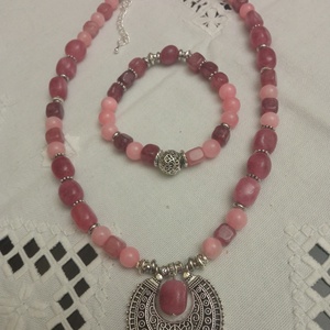 FÉLDRÁGAKŐ/ÁSVÁNY/ -SZETT - ékszer - nyaklánc - medálos nyaklánc - Meska.hu