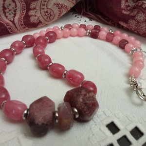 FÉLDRÁGAKŐ/ÁSVÁNY/ -gyöngysor, nyakék - ékszer - nyaklánc - medálos nyaklánc - Meska.hu