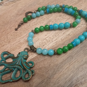 FÉLDRÁGAKŐ/ÁSVÁNY/-GYÖNGYSOR - ékszer - nyaklánc - gyöngyös nyaklánc - Meska.hu