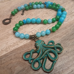 FÉLDRÁGAKŐ/ÁSVÁNY/-GYÖNGYSOR - ékszer - nyaklánc - gyöngyös nyaklánc - Meska.hu