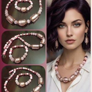 FÉLDRÁGAKŐ/ÁSVÁNY/ - SZETT, Ékszer, Ékszerszett, Ékszerkészítés, MESKA