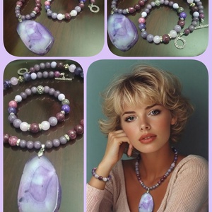 FÉLDRÁGAKŐ/ÁSVÁNY/ - SZETT, Ékszer, Ékszerszett, Ékszerkészítés, MESKA