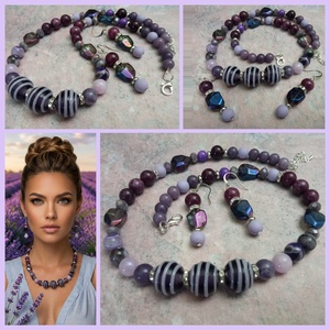 FÉLDRÁGAKŐ/ÁSVÁNY/ - SZETT, Ékszer, Nyaklánc, Gyöngyös nyaklánc, Ékszerkészítés, MESKA