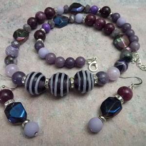 FÉLDRÁGAKŐ/ÁSVÁNY/ - SZETT - ékszer - nyaklánc - gyöngyös nyaklánc - Meska.hu