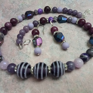 FÉLDRÁGAKŐ/ÁSVÁNY/ - SZETT - ékszer - nyaklánc - gyöngyös nyaklánc - Meska.hu