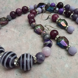 FÉLDRÁGAKŐ/ÁSVÁNY/ - SZETT - ékszer - nyaklánc - gyöngyös nyaklánc - Meska.hu