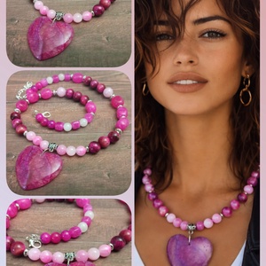 FÉLDRÁGAKŐ/ÁSVÁNY/ - NYAKÉK, Ékszer, Nyaklánc, Gyöngyös nyaklánc, Ékszerkészítés, MESKA