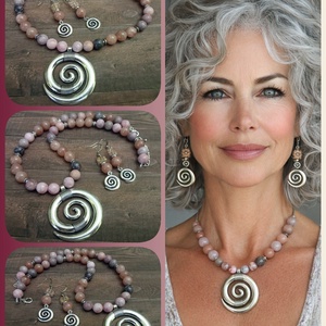 FÉLDRÁGAKŐ/ÁSVÁNY/ - SZETT, Ékszer, Nyaklánc, Gyöngyös nyaklánc, Ékszerkészítés, MESKA