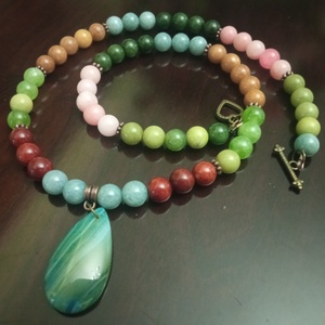 FÉLDRÁGAKŐ/ÁSVÁNY/ - NYAKÉK - ékszer - nyaklánc - gyöngyös nyaklánc - Meska.hu