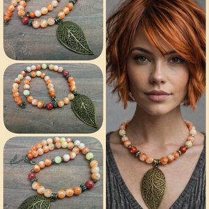 FÉLDRÁGAKŐ/ÁSVÁNY/ - NYAKÉK, Ékszer, Nyaklánc, Gyöngyös nyaklánc, Ékszerkészítés, MESKA