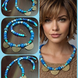 FÉLDRÁGAKŐ/ÁSVÁNY/ - NYAKÉK, Ékszer, Nyaklánc, Gyöngyös nyaklánc, Ékszerkészítés, MESKA