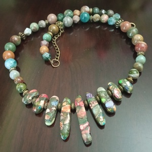 FÉLDRÁGAKŐ/ÁSVÁNY/ - gyöngysor, nyakék - ékszer - ékszerszett - Meska.hu