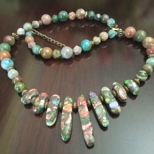 FÉLDRÁGAKŐ/ÁSVÁNY/ - gyöngysor, nyakék - ékszer - ékszerszett - Meska.hu