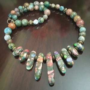 FÉLDRÁGAKŐ/ÁSVÁNY/ - gyöngysor, nyakék - ékszer - ékszerszett - Meska.hu