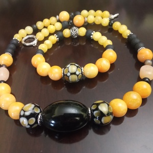 FÉLDRÁGAKŐ/ÁSVÁNY/ -SZETT - ékszer - nyaklánc - medálos nyaklánc - Meska.hu