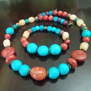 FÉLDRÁGAKŐ/ÁSVÁNY/ -SZETT - ékszer - nyaklánc - medálos nyaklánc - Meska.hu