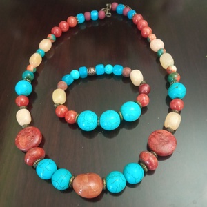 FÉLDRÁGAKŐ/ÁSVÁNY/ -SZETT - ékszer - nyaklánc - medálos nyaklánc - Meska.hu