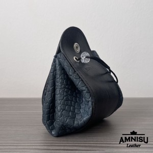 2in1 szütyő és kockatálca - fekete - sötétzöld krokkómintás - játék & sport - táblajáték és kártyajáték - társasjátékok - dobókocka - Meska.hu