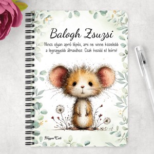 Személyre szabható - Az erdő cuki aprósága, a mogyorós pele mintás A6-os füzet - otthon & életmód - papír, írószer - jegyzetfüzet & napló - Meska.hu