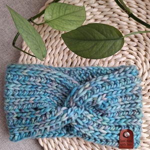 Téli felhő fejpánt - jeges tó, Ruha & Divat, Sál, Sapka, Kendő, Fejpánt, Horgolás, MESKA