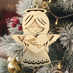 Angyalka karácsonyfadísz,saját neveddel. Márti, Karácsony, Karácsonyi lakásdekoráció, Karácsonyfadíszek, Famegmunkálás, MESKA