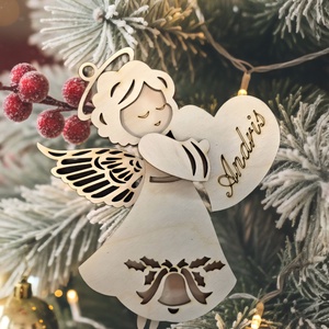 Angyalka karácsonyfadísz,saját neveddel. Andris, Karácsony, Karácsonyi lakásdekoráció, Karácsonyfadíszek, Famegmunkálás, MESKA