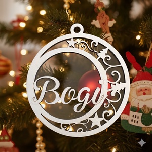 Névre szóló karácsonyfadísz, Karácsony, Karácsonyi lakásdekoráció, Karácsonyfadíszek, Famegmunkálás, MESKA