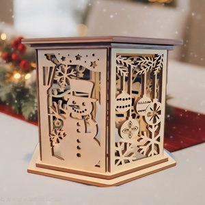 Hat oldalú Karácsonyi lámpás, Karácsony, Karácsonyi lakásdekoráció, Karácsonyi fénydekoráció, Famegmunkálás, MESKA