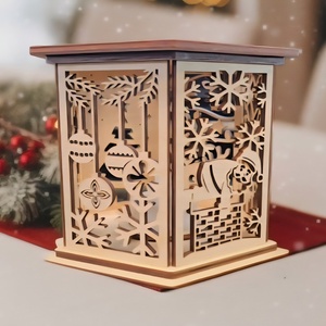 Hat oldalú Karácsonyi lámpás - karácsony - karácsonyi lakásdekoráció - karácsonyi fénydekoráció - Meska.hu