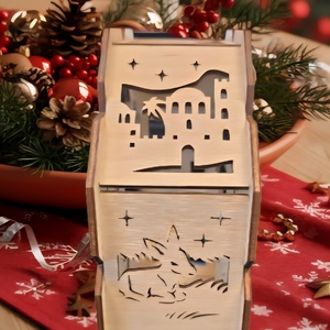 Karácsonyi Jászol Dísz - karácsony - karácsonyi lakásdekoráció - karácsonyi fénydekoráció - Meska.hu