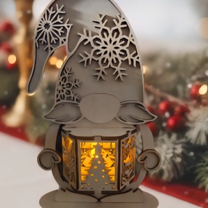 Karácsonyi manó mécsestartóval. - karácsony - karácsonyi lakásdekoráció - karácsonyfa szoknya, karácsonyfa alátét - Meska.hu