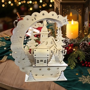 3D fa karácsonyi jelenet, Karácsony, Karácsonyi lakásdekoráció, Karácsonyi lakásdíszek, Famegmunkálás, MESKA