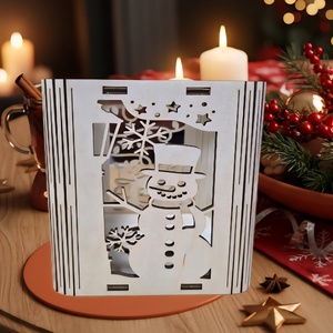  Karácsonyi Lézergravírozott Fa Lámpás / Dekoráció  - karácsony - karácsonyi lakásdekoráció - karácsonyi fénydekoráció - Meska.hu