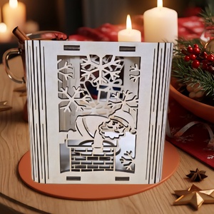  Karácsonyi Lézergravírozott Fa Lámpás / Dekoráció  - Meska.hu