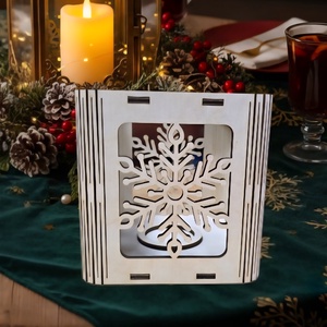 Exkluzív Lézervágott Mécsestartó Téli Hópehely Mintával  - Meska.hu